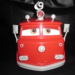 Red camion pompiers cars face